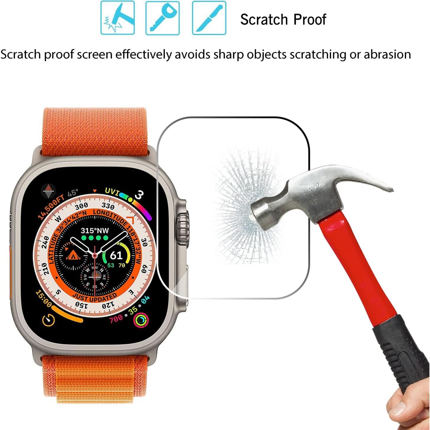 Protector de Pantalla Ailun para Apple Watch Ultra 49mm - Vidrio Templado