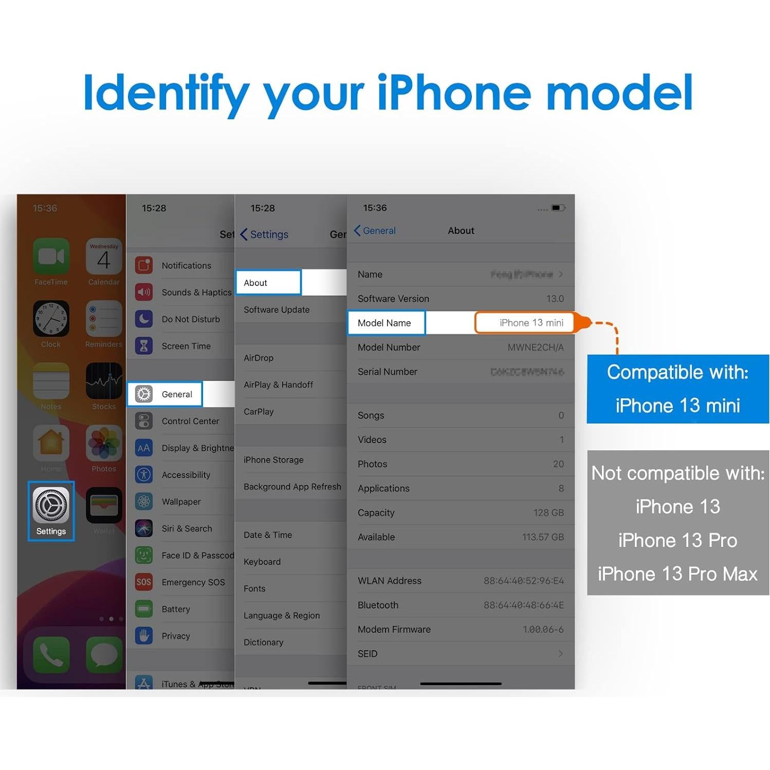 Protector de Pantalla Privado JETech para iPhone 13 Mini 12.8 cm, Vidrio Templado Anti Espía, Paquete de 2
