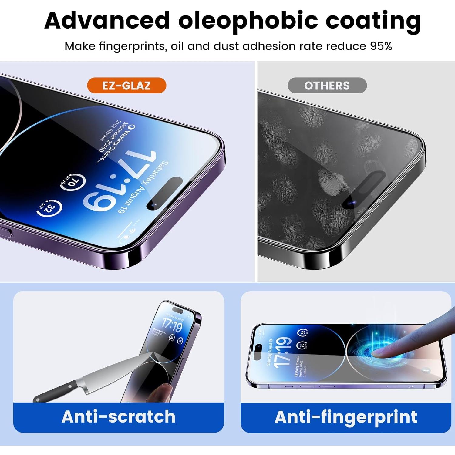 Protector de Pantalla Privado EZ-GLAZ para iPhone 14 Pro 6.1"