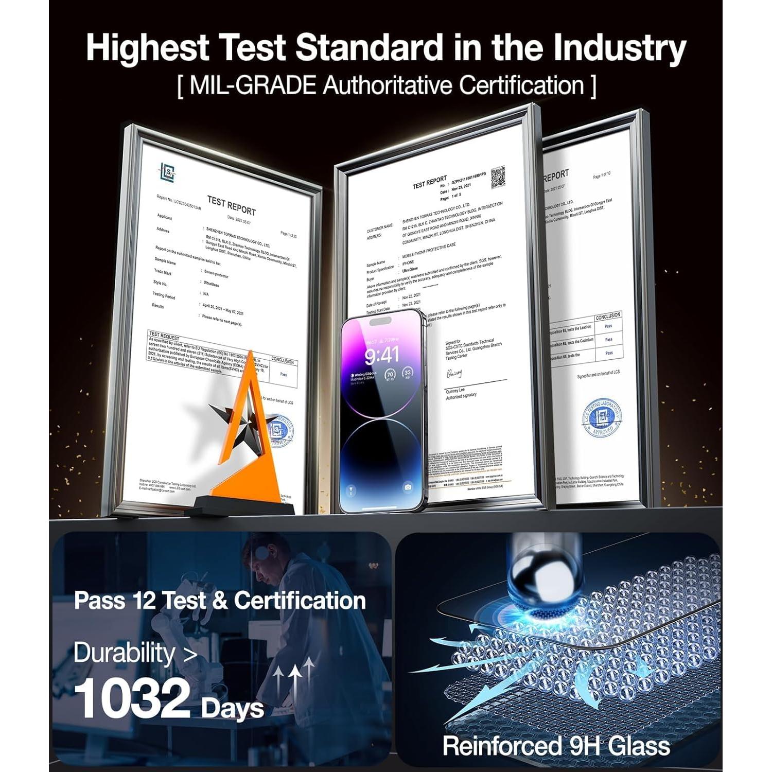 Protector de Pantalla UltraGlass 9H+ para iPhone 16 Pro Max