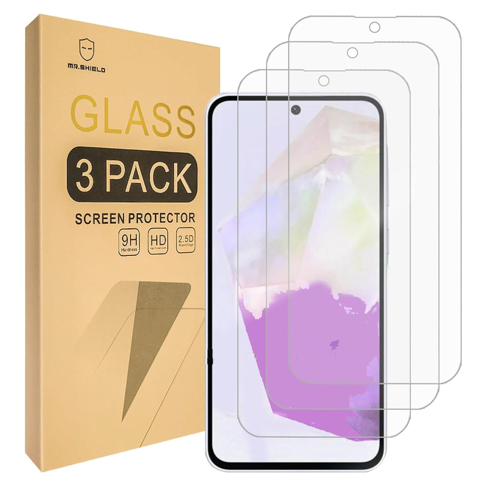 Protector de Pantalla Mr.Shield para Samsung Galaxy A36/A56 - Vidrio Templado 9H - Paquete de 3