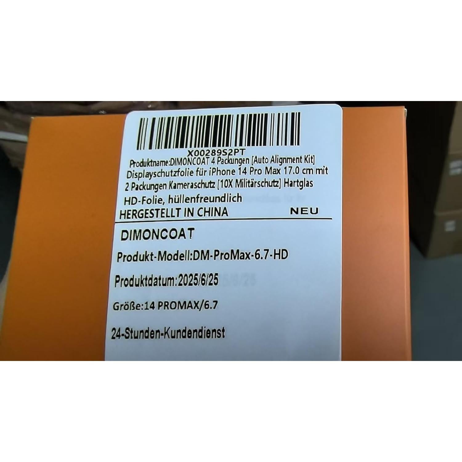 Protector de Pantalla DIMONCOAT para iPhone 14 Pro Max 6.7" HD