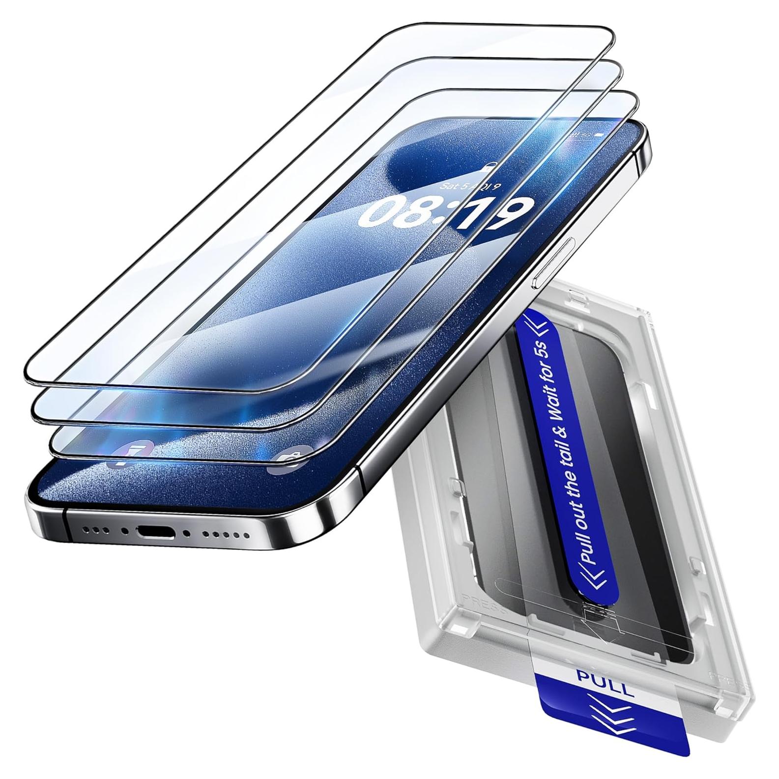 3 Protectores de Pantalla Vidrio Templado Fonowlo iPhone 16 Pro Max