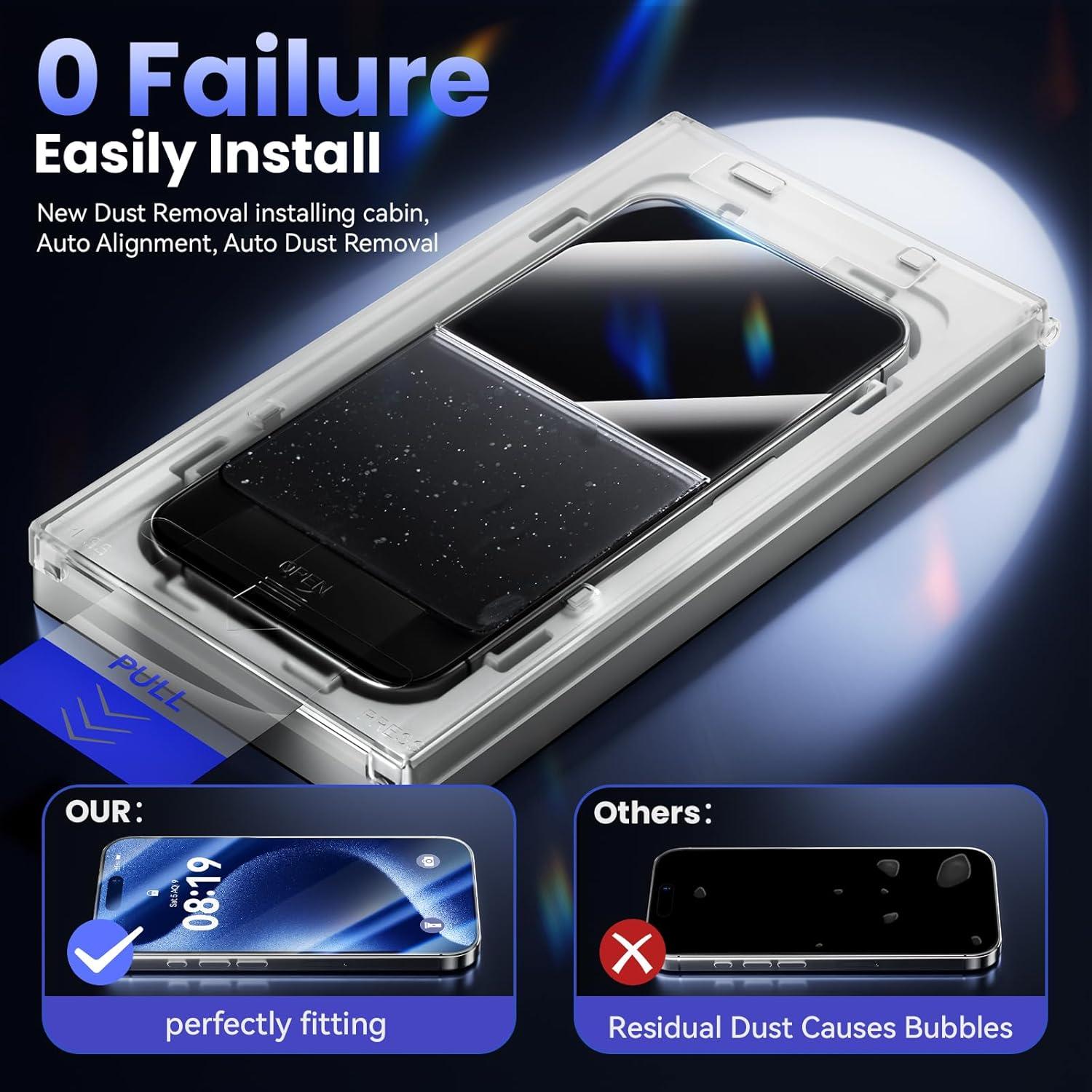 3 Protectores de Pantalla Vidrio Templado Fonowlo iPhone 16 Pro Max