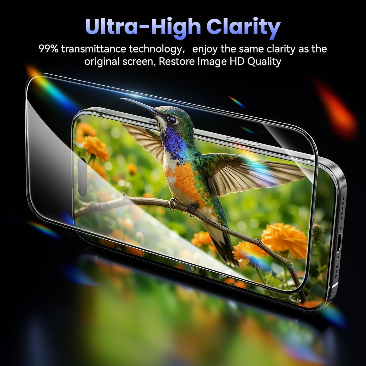 3 Protectores de Pantalla Vidrio Templado Fonowlo iPhone 16 Pro Max