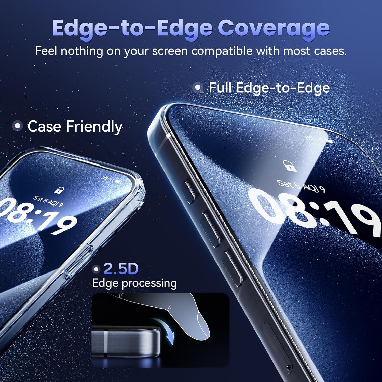 3 Protectores de Pantalla Vidrio Templado Fonowlo iPhone 16 Pro Max