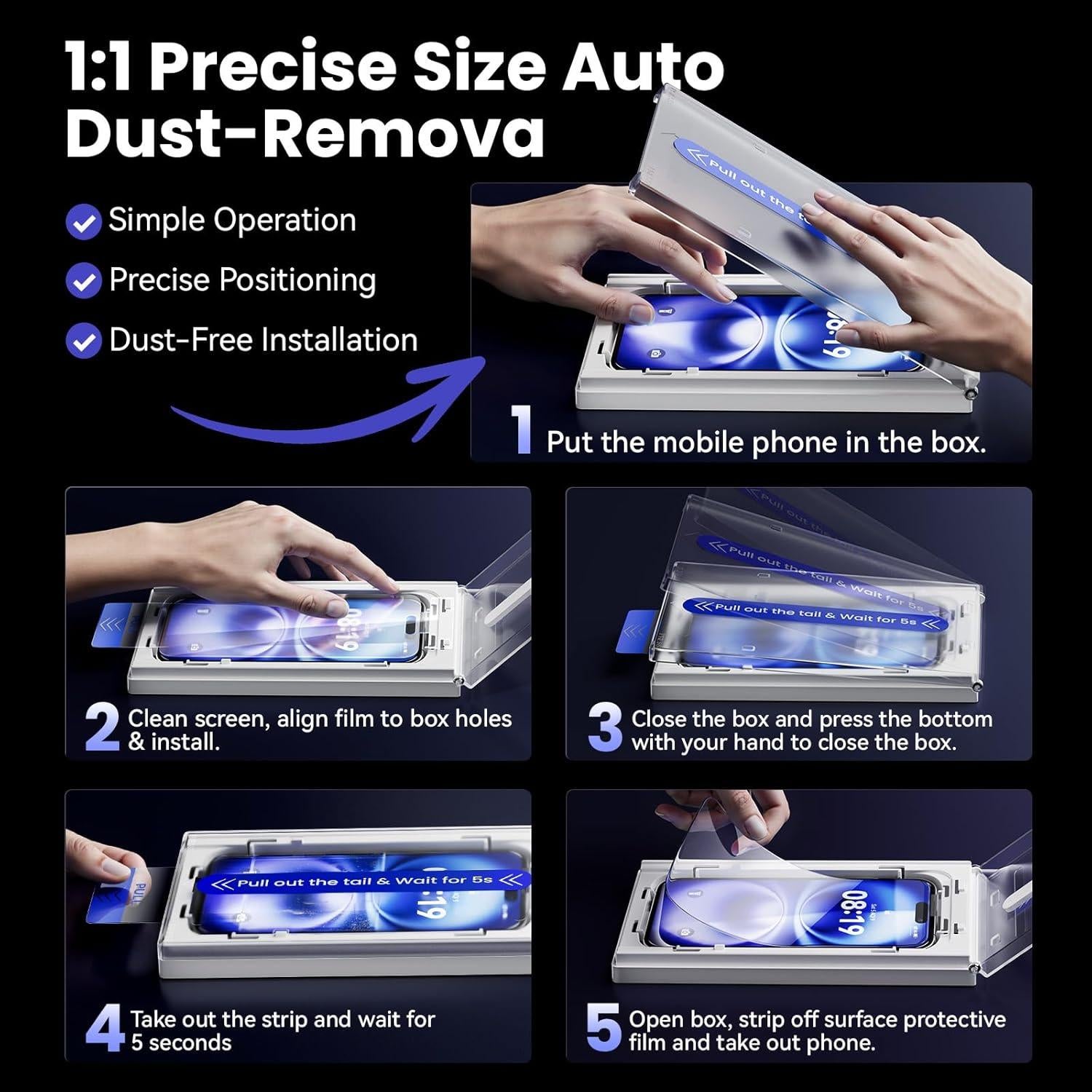 3 Protectores de Pantalla Vidrio Templado Fonowlo iPhone 16 Pro Max