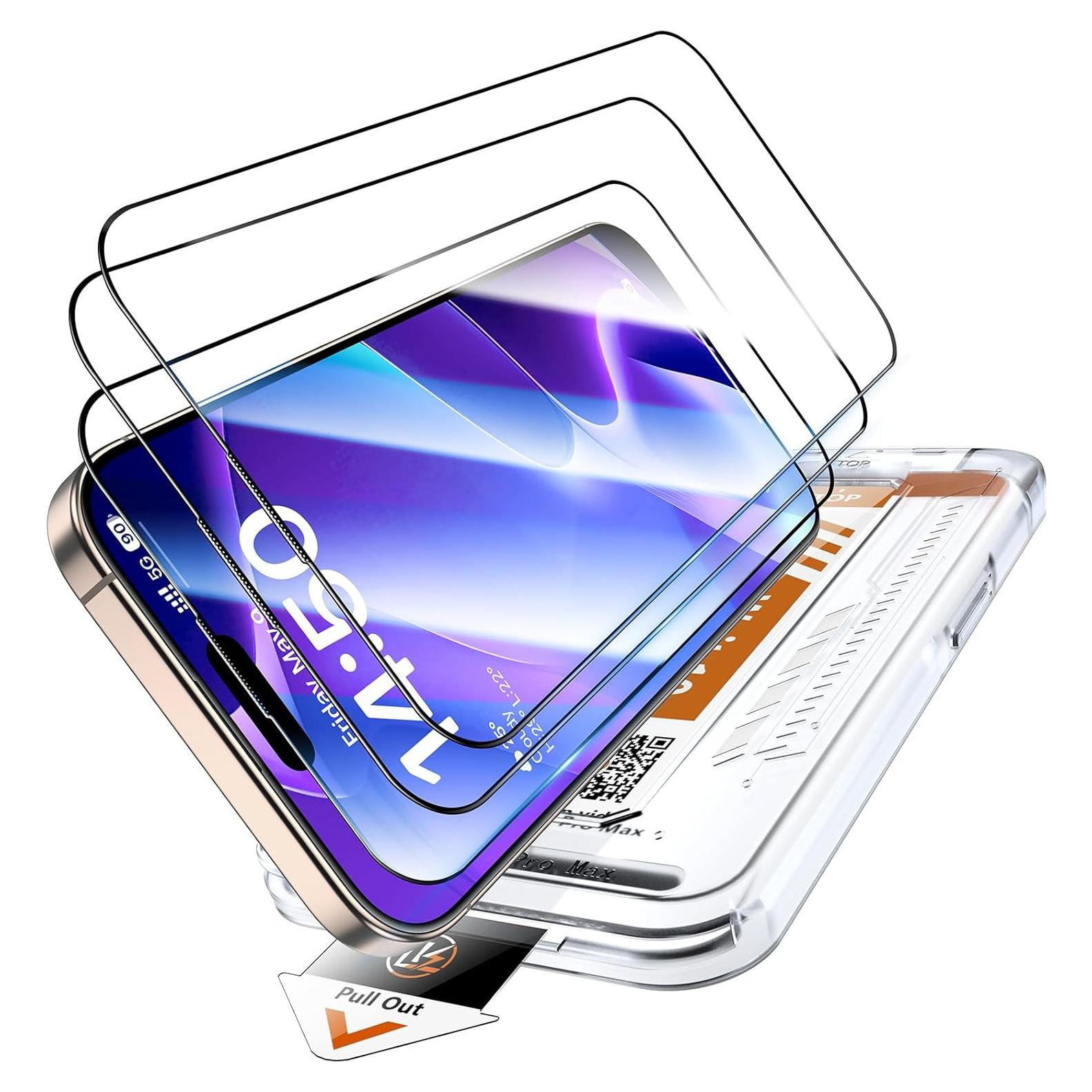 Protector de Pantalla LK para iPhone 15 Pro Max 3 Unidades 9H