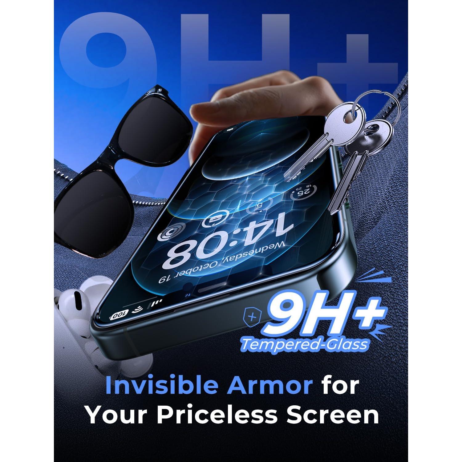 MAGIC JOHN 2 Pack for iPhone 12 Pro Max 6.7 inch Tempered Glass Screen Protector, Auto Dust-Elimination Installation, Bubble Free, HD Clear, Easy Installation