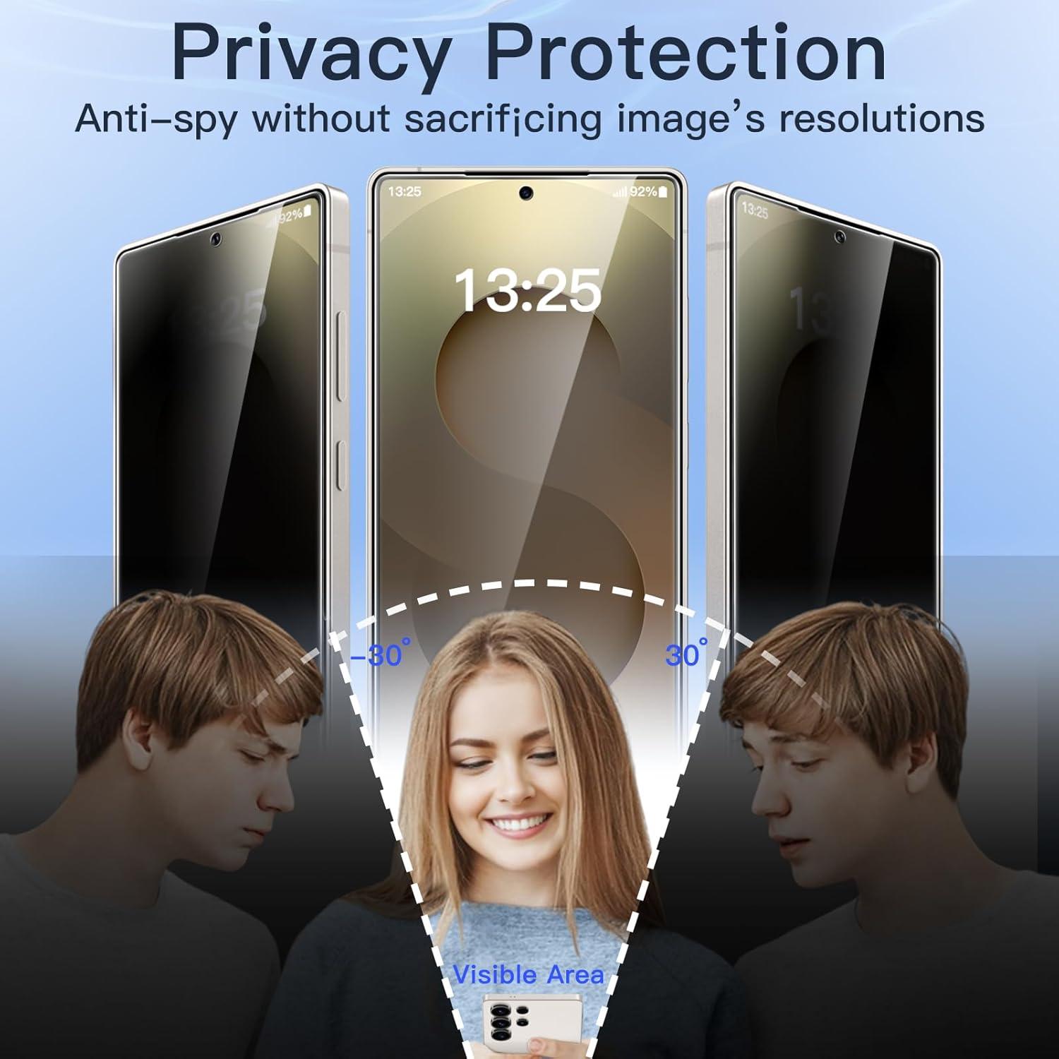 Protector de Pantalla Privado JETech para Samsung Galaxy S25 Ultra 5G, Vidrio Templado 2 Unidades