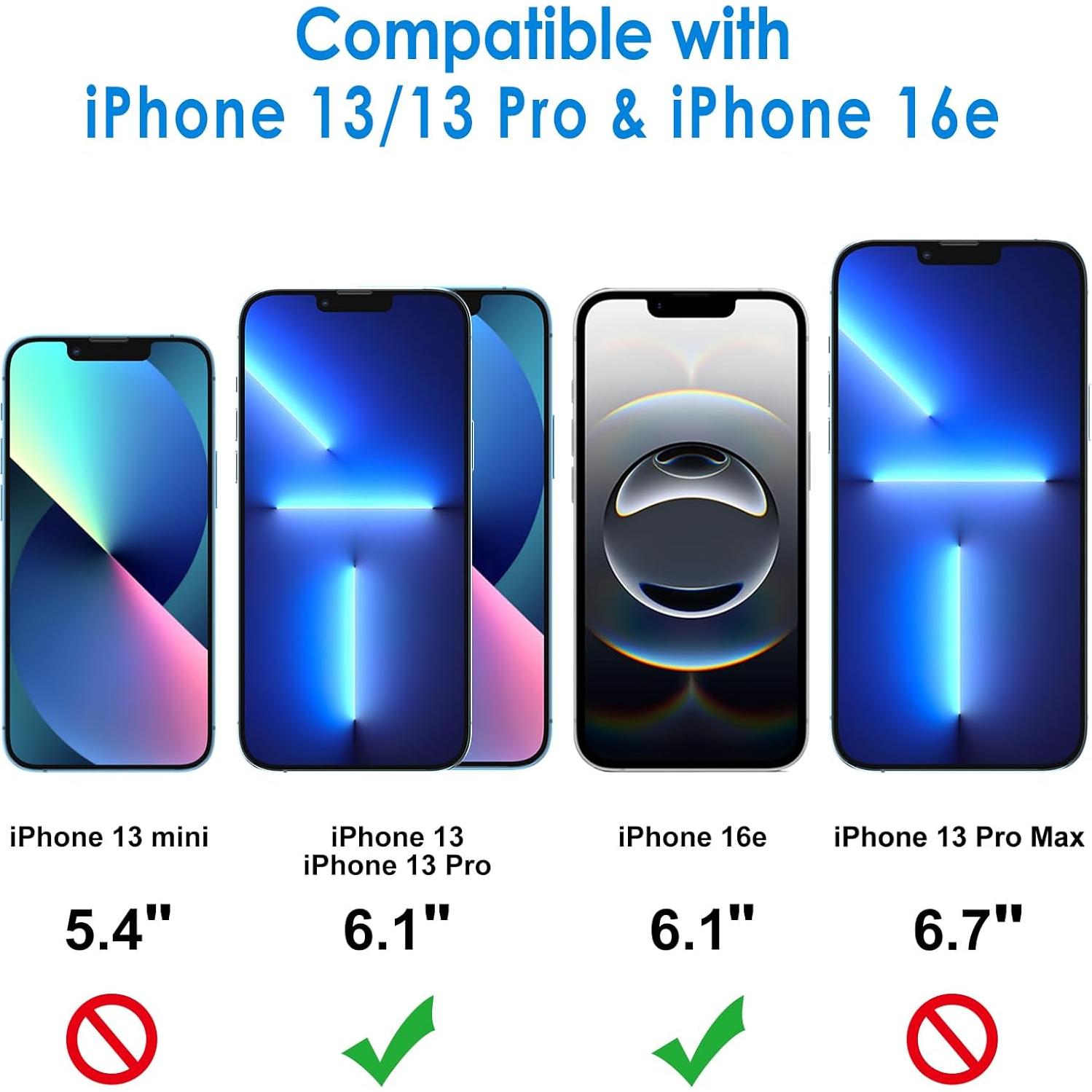 Protector de Pantalla JETech para iPhone 16e/13/13 Pro 6.1" Vidrio Templado - Paquete de 3