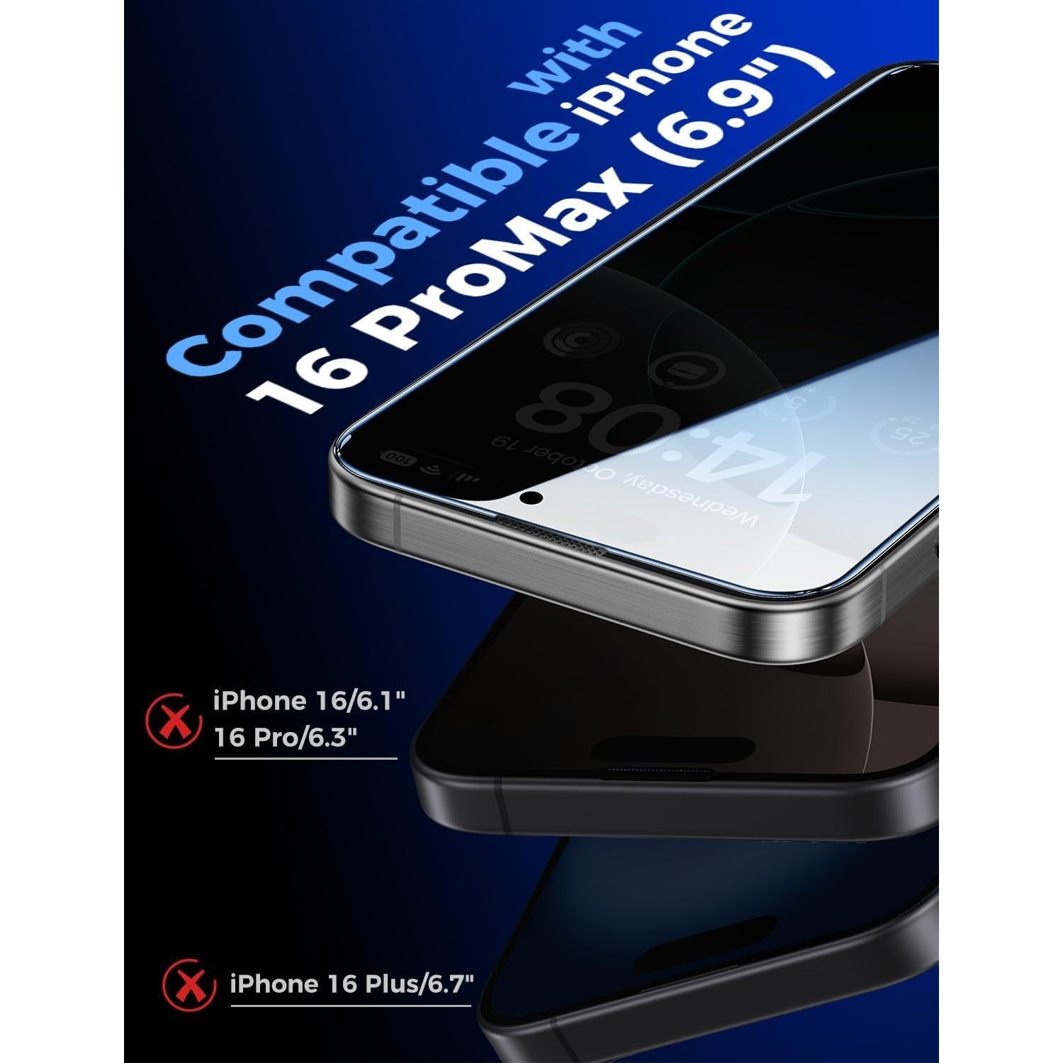 Protector de Pantalla Vidrio Templado Magic John iPhone 16 Pro Max 6.9" Privado