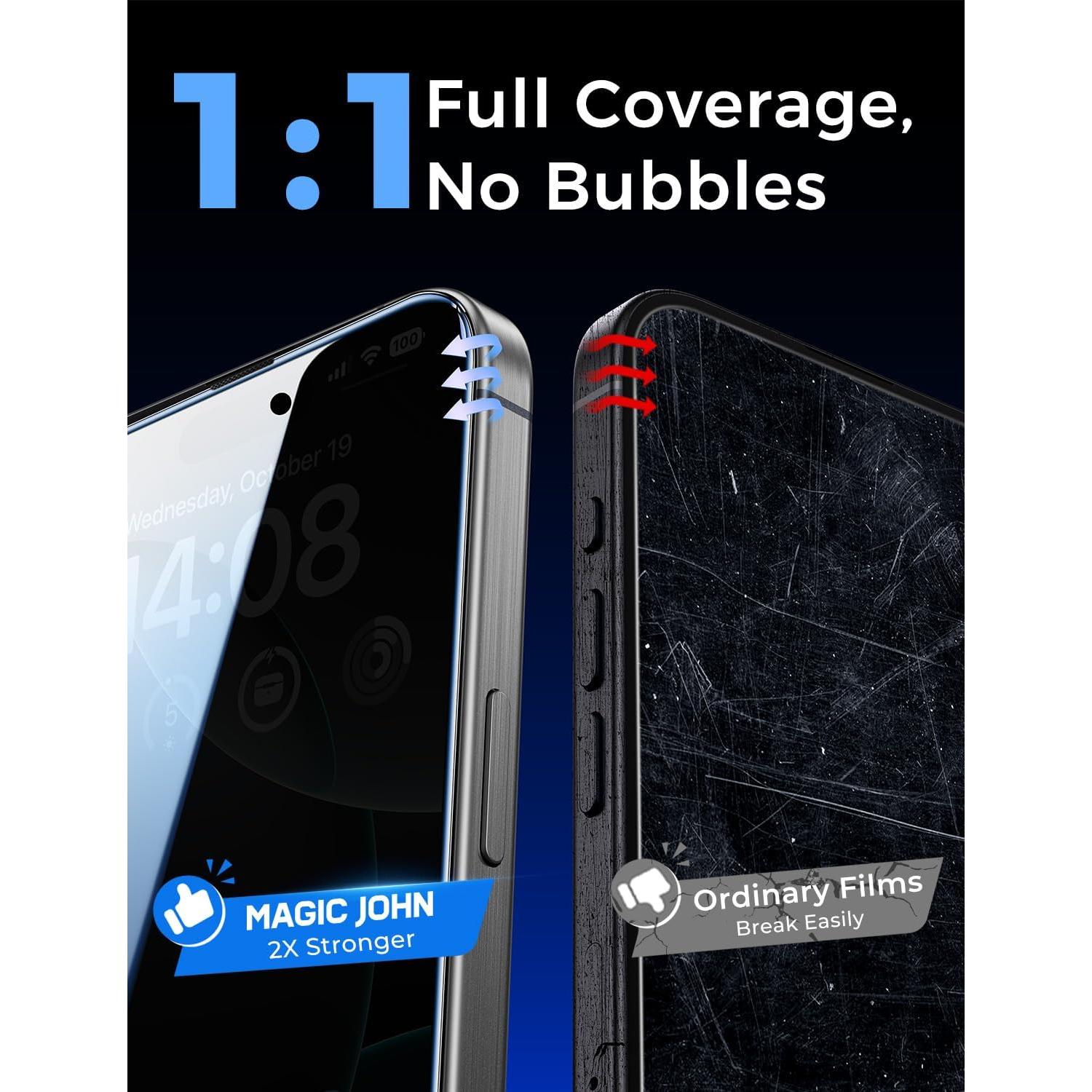 Protector de Pantalla Vidrio Templado Magic John iPhone 16 Pro Max 6.9" Privado