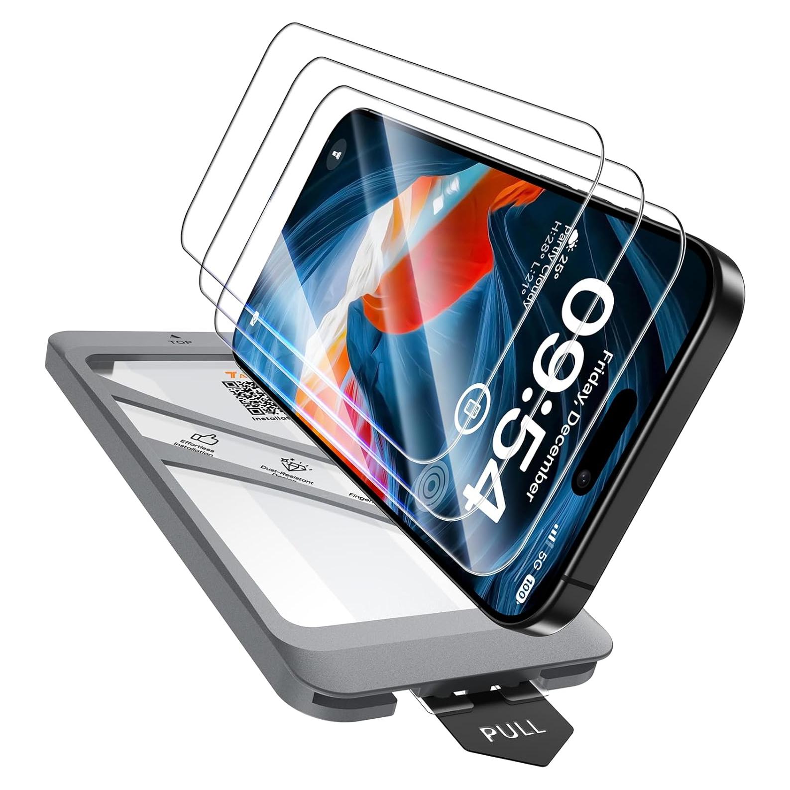 Protector de Pantalla TAURI para iPhone 16 Pro - Vidrio Templado 9H