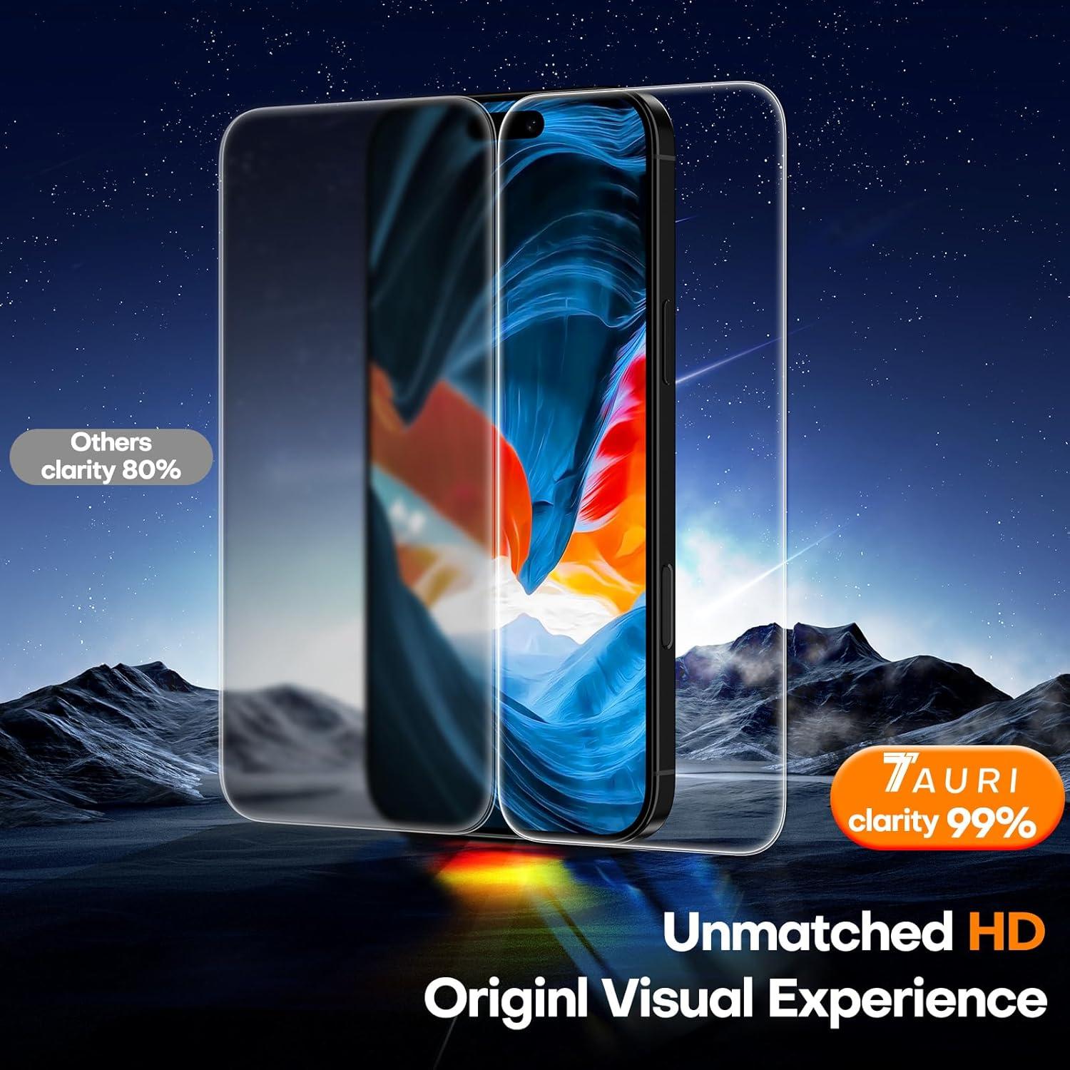 Protector de Pantalla TAURI para iPhone 16 Pro - Vidrio Templado 9H