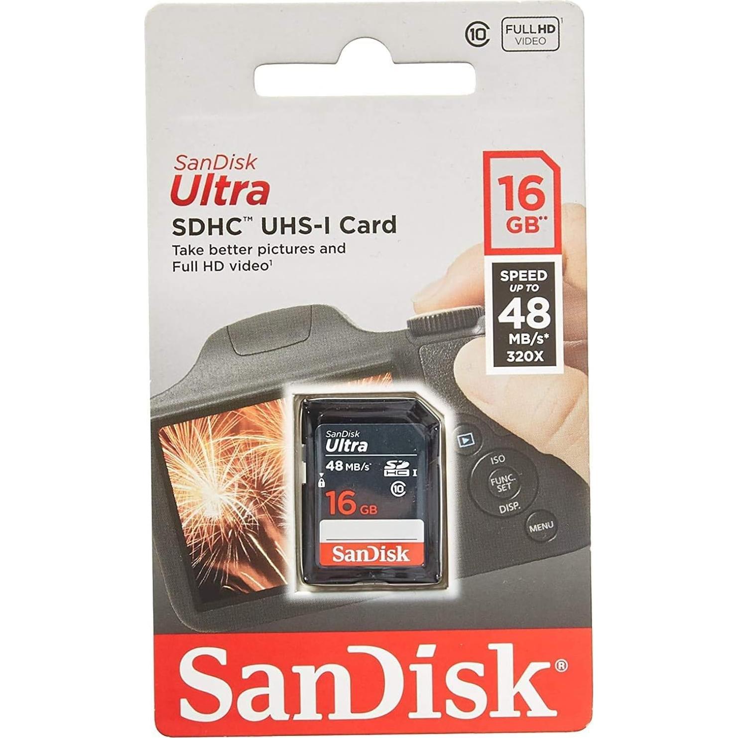 SanDisk Ultra 16GB Tarjeta de Memoria SDHC Clase 10