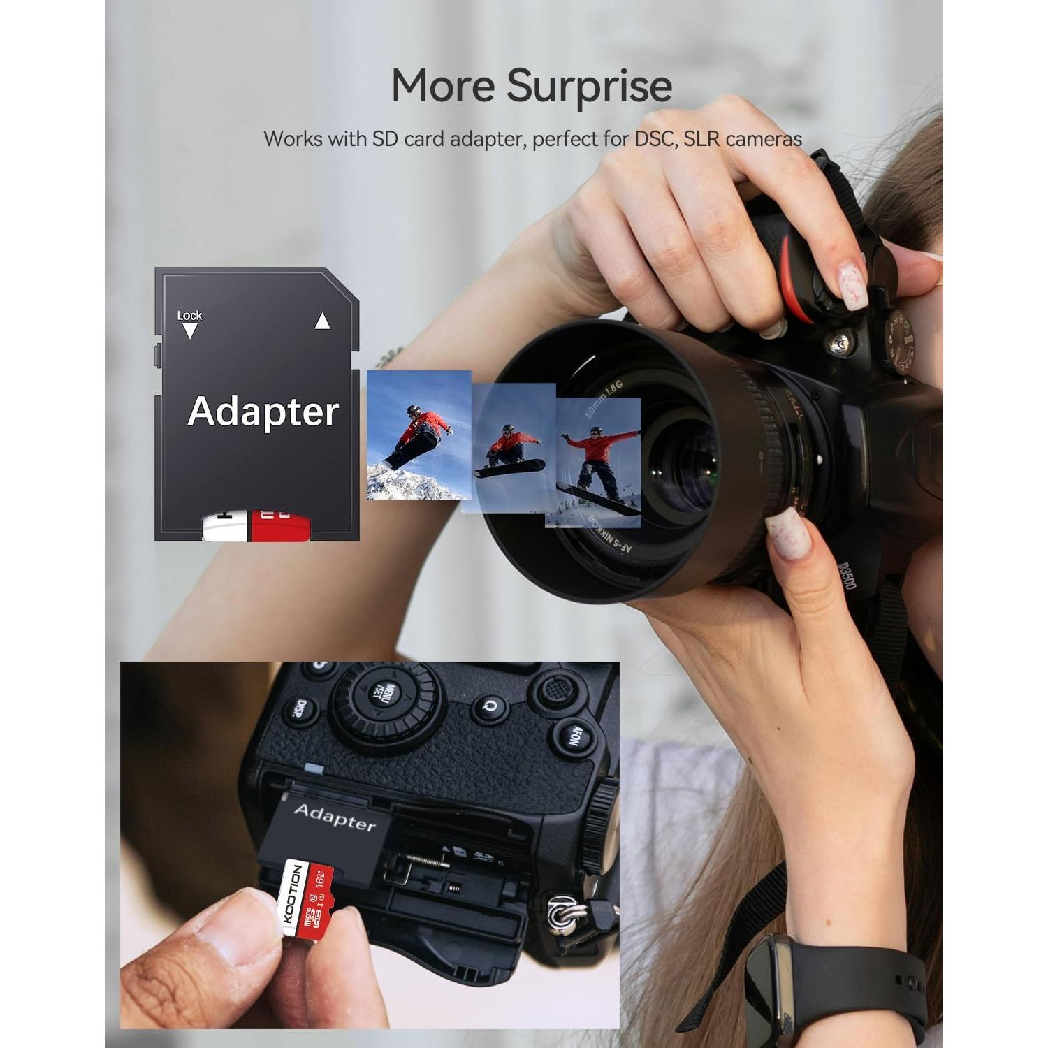 Paquete de 10 Tarjetas Micro SD 16GB KOOTION UHS-I Clase 10