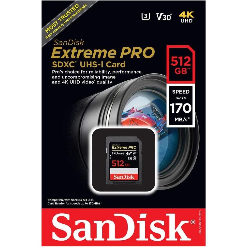 Tarjeta de Memoria SanDisk 512GB Extreme PRO UHS-I SDXC
