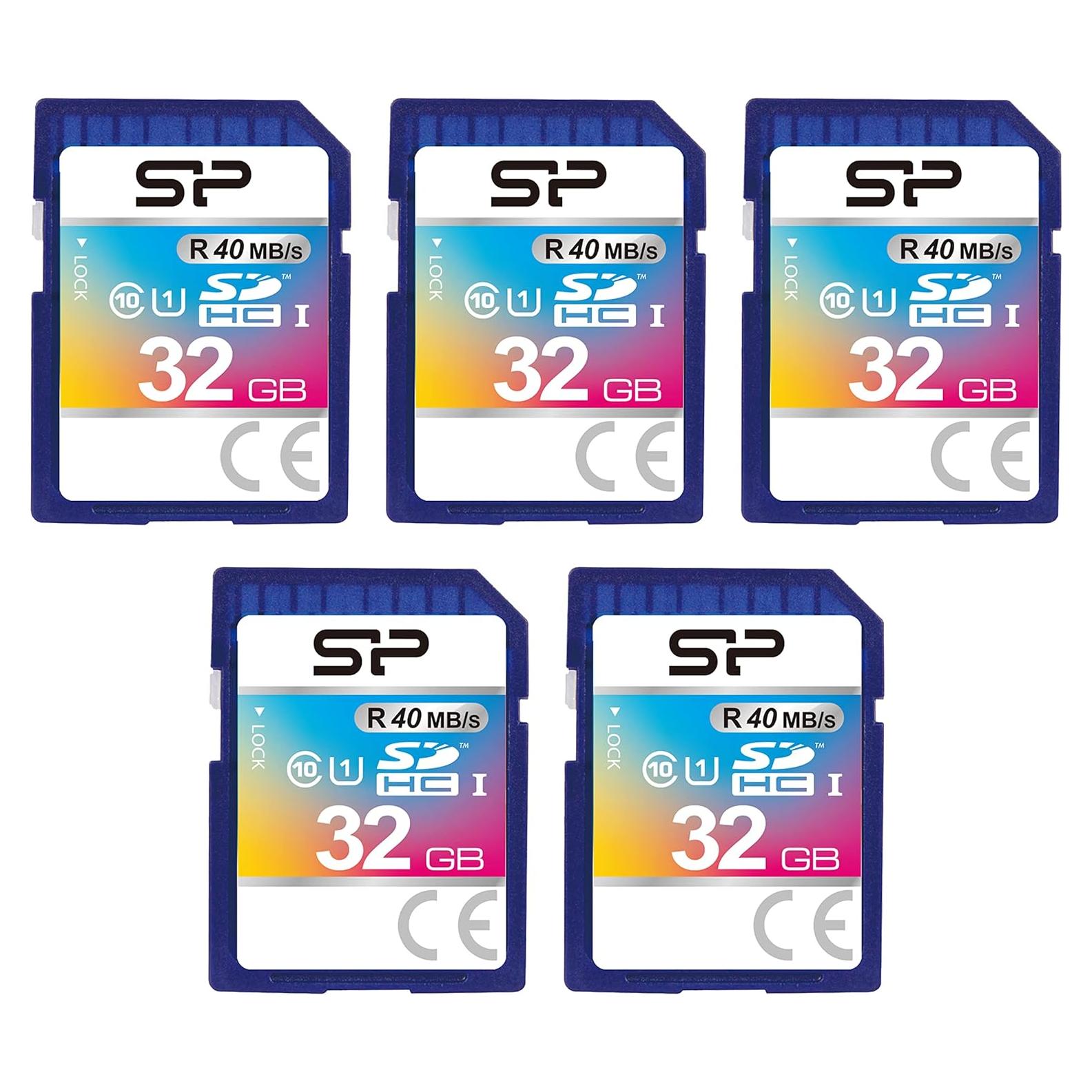 Tarjeta de Memoria Flash SDHC 32GB Silicon Power 5-Pack Clase 10