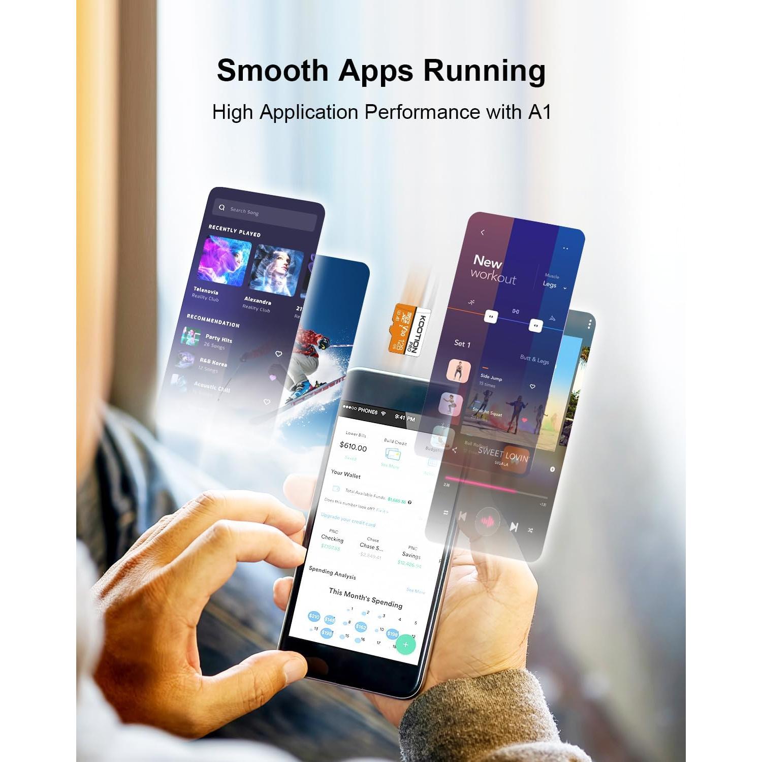 Tarjetas Micro SD 128GB KOOTION U3 V30 A1 Pack de 5