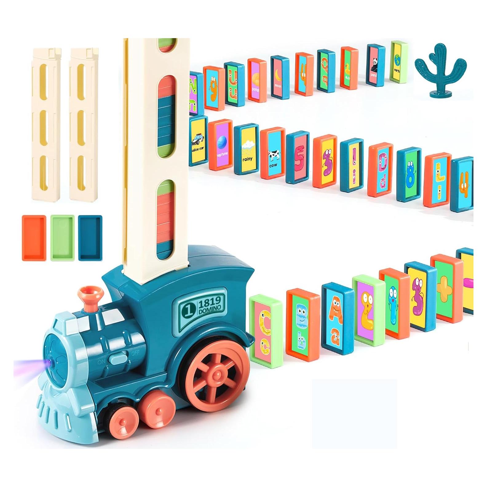 Juego de Tren de Dominó BAIWER 200 Piezas con Stickers