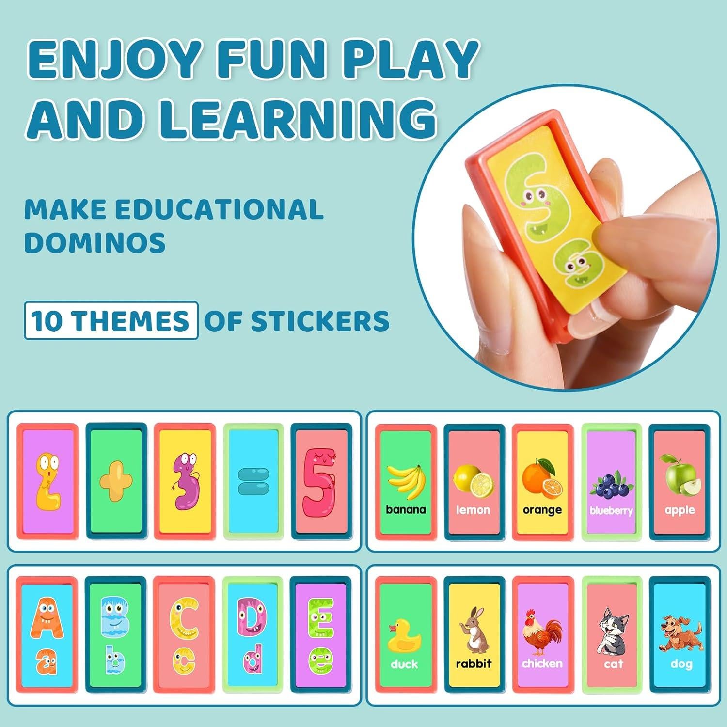 Juego de Tren de Dominó BAIWER 200 Piezas con Stickers