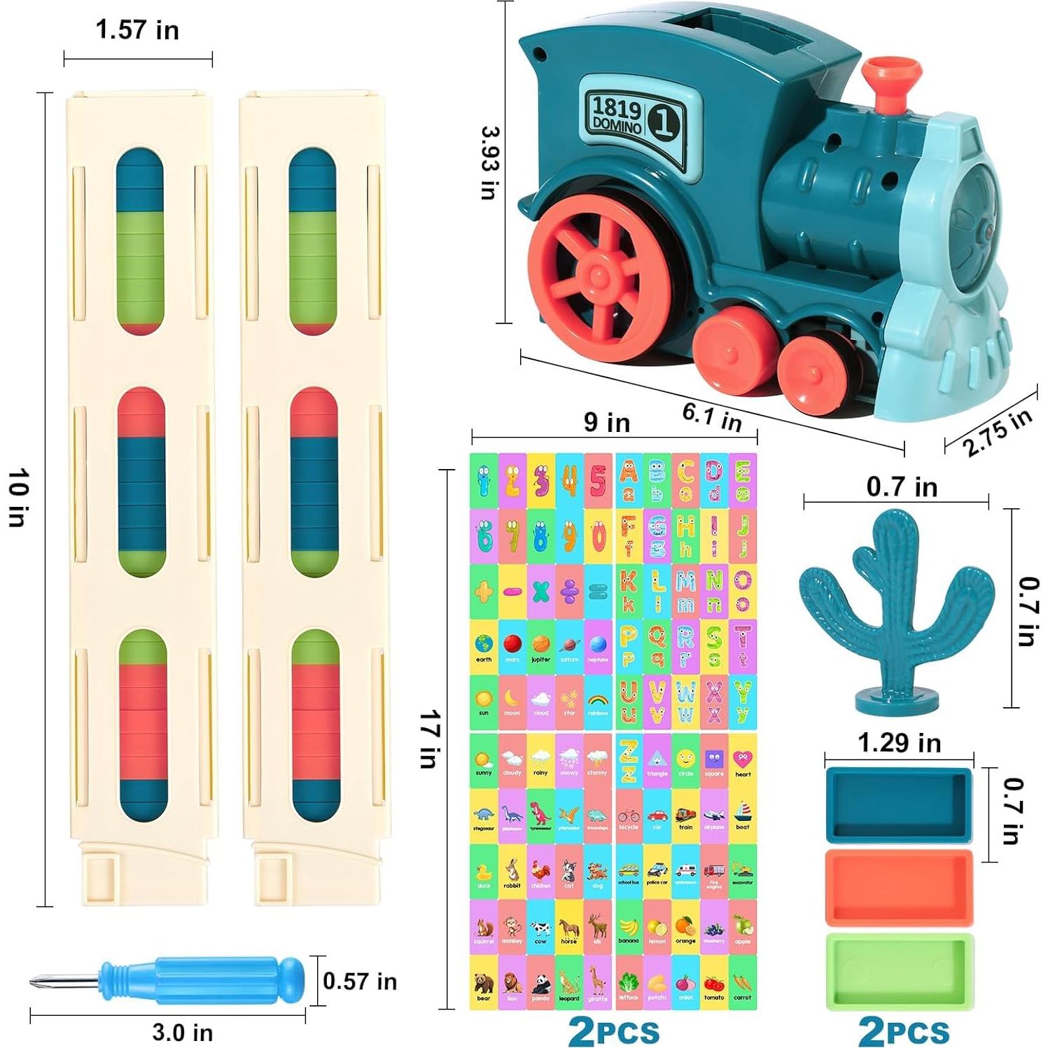 Juego de Tren de Dominó BAIWER 200 Piezas con Stickers