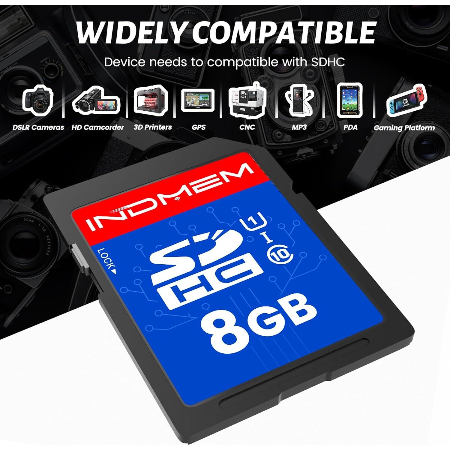 Tarjeta SD 8GB UHS-I Clase 10 INDMEM - Paquete de 10 Unidades