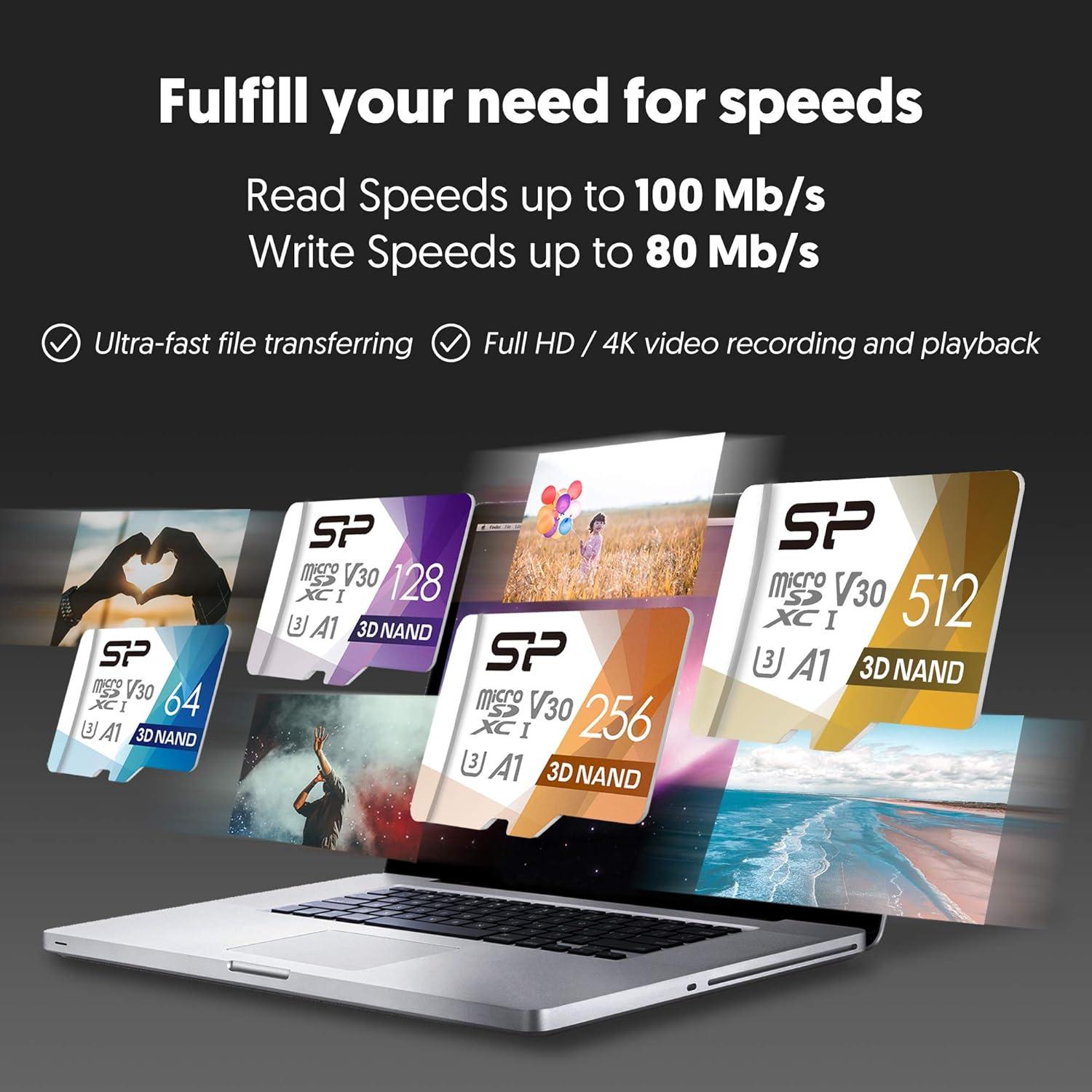 Tarjeta Micro SD 512GB Silicon Power U3 SDXC Alta Velocidad