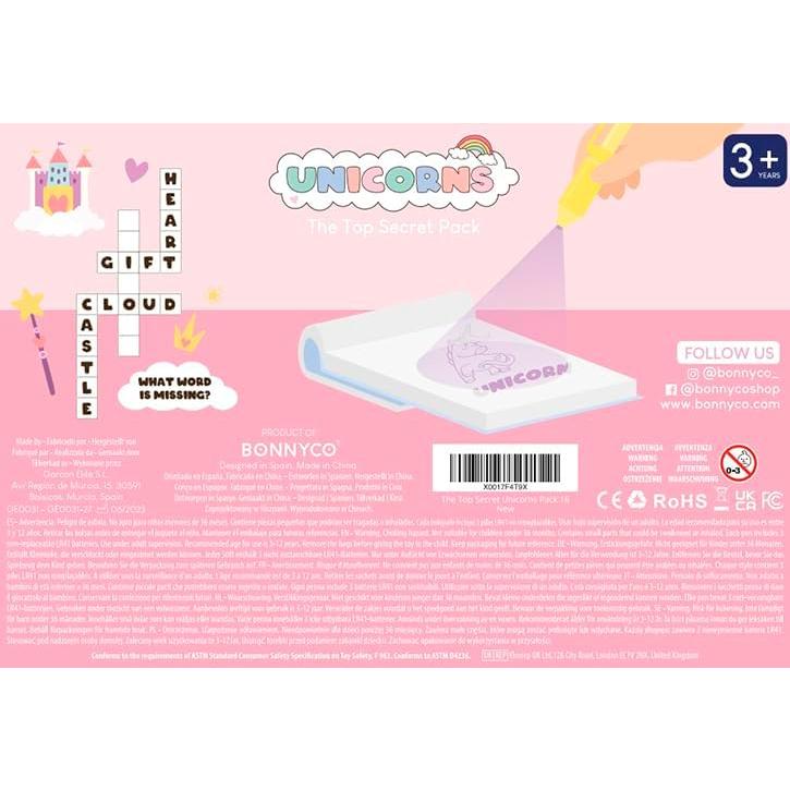 BONNYCO Paquete 16 Bolígrafos Tinta Invisible Unicornio
