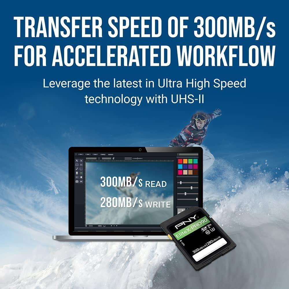 Tarjeta de Memoria PNY 256GB EliteX-PRO90 UHS-II 300MB/s