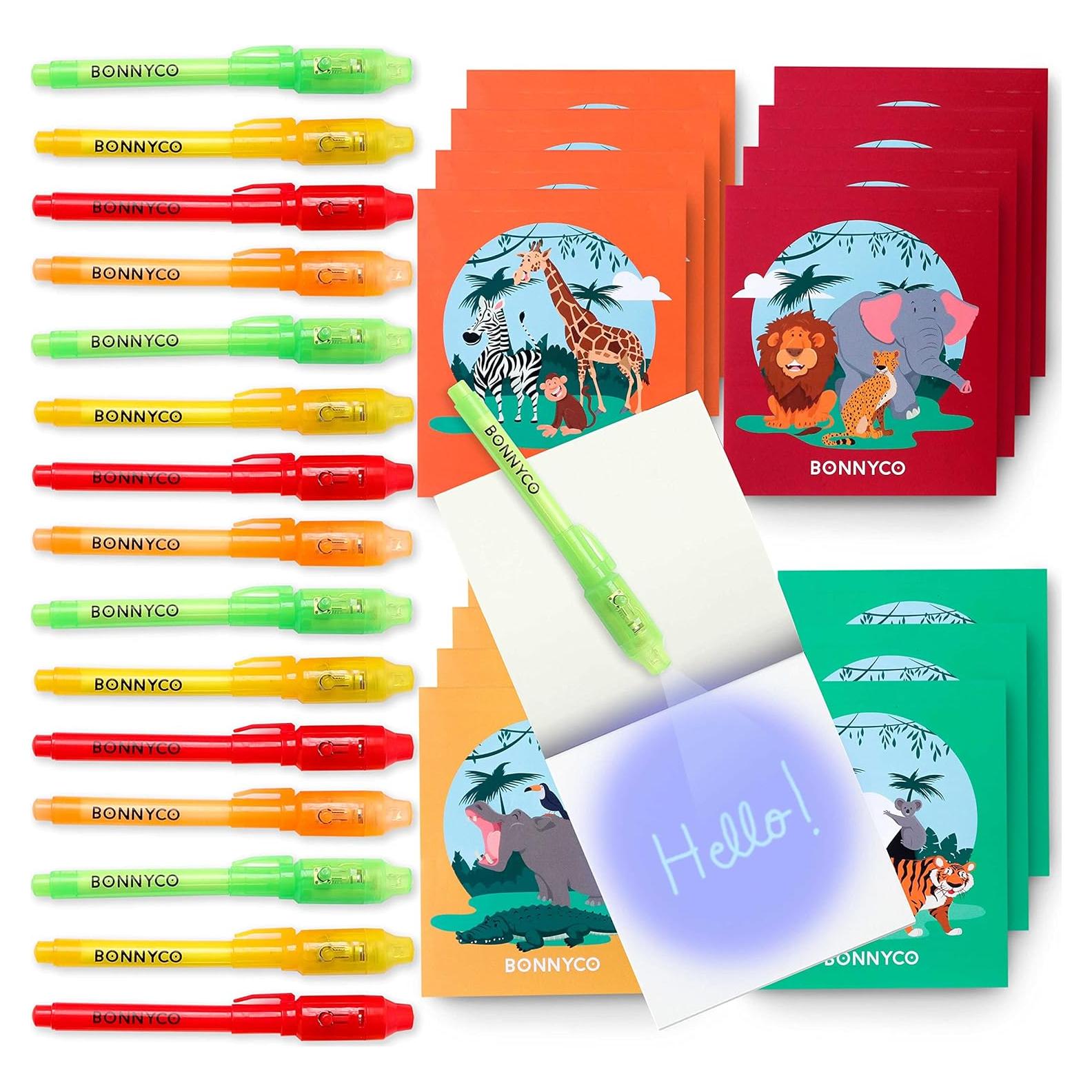 Paquete 16 bolígrafos tinta invisible + cuaderno - BONNYCO