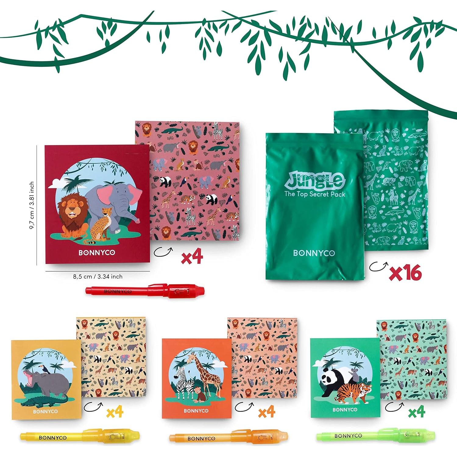 Paquete 16 bolígrafos tinta invisible + cuaderno - BONNYCO