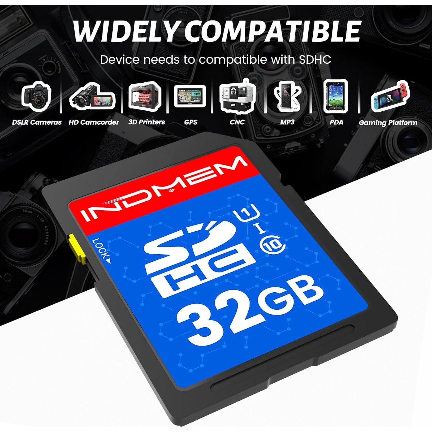 Tarjeta SD INDMEM 32GB UHS-I Clase 10 - Paquete de 10 Unidades
