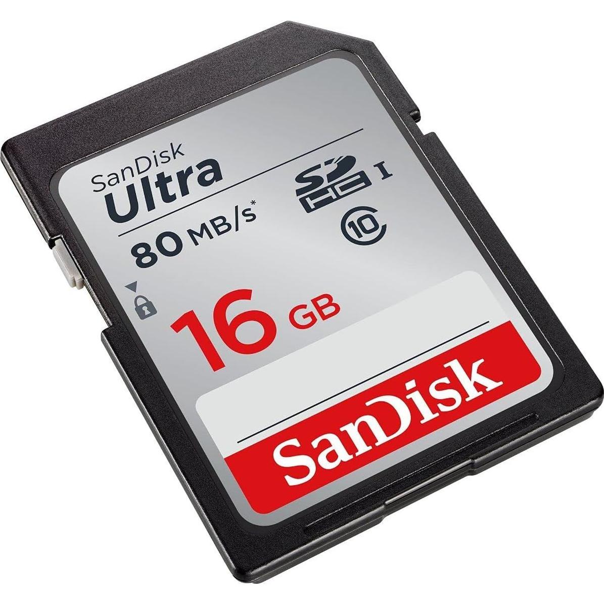 SanDisk Ultra 16GB Tarjeta SDHC Clase 10 40MB/s Resistente