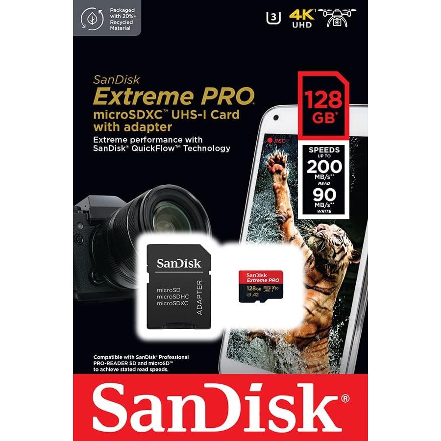Tarjeta MicroSD SanDisk Extreme PRO 128GB 200MB/s A2 UHS-3
