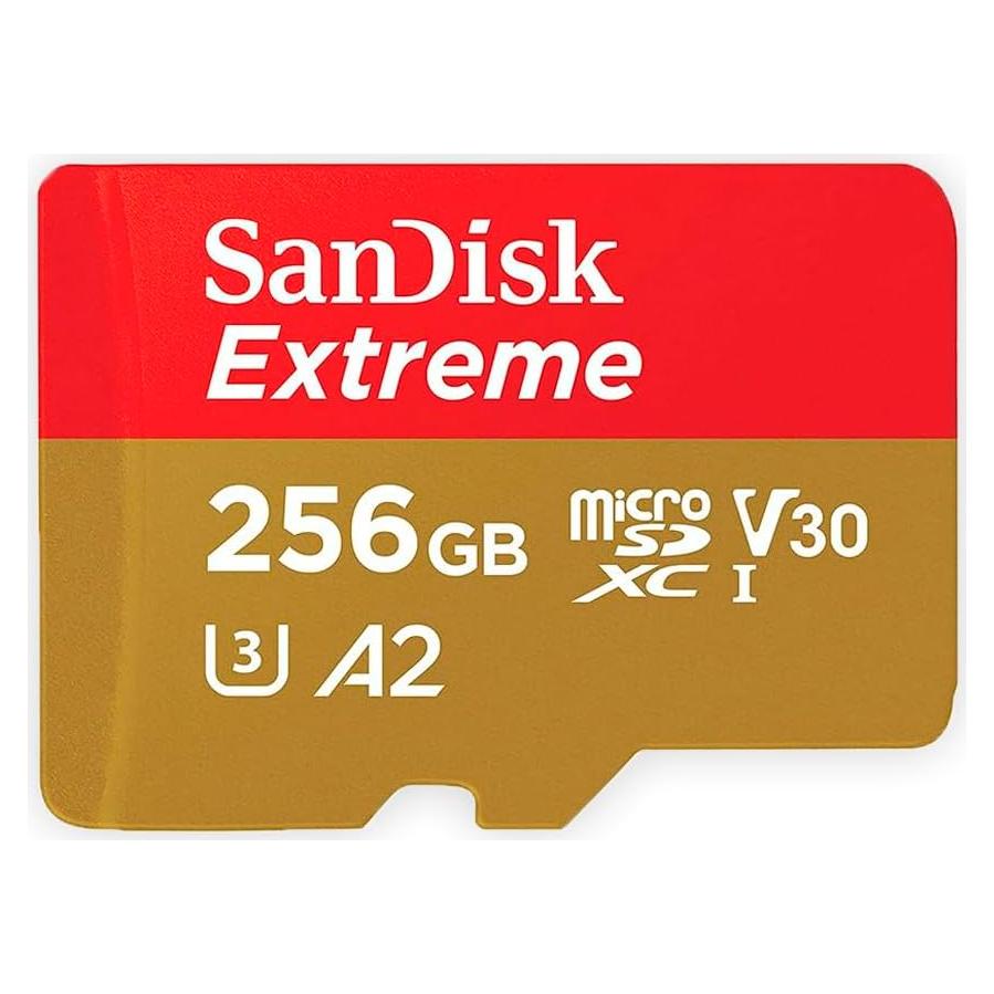 SanDisk 256GB Extreme MicroSDXC UHS-I Memory Card - C10, U3, V30, 4K, A2, Micro SD - SDSQXA1-256G-GN6MN