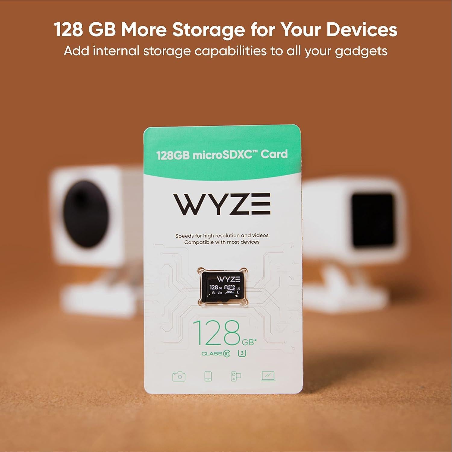 Tarjeta MicroSDXC Wyze 128GB Clase 10 UHS-3 Resistente al Agua