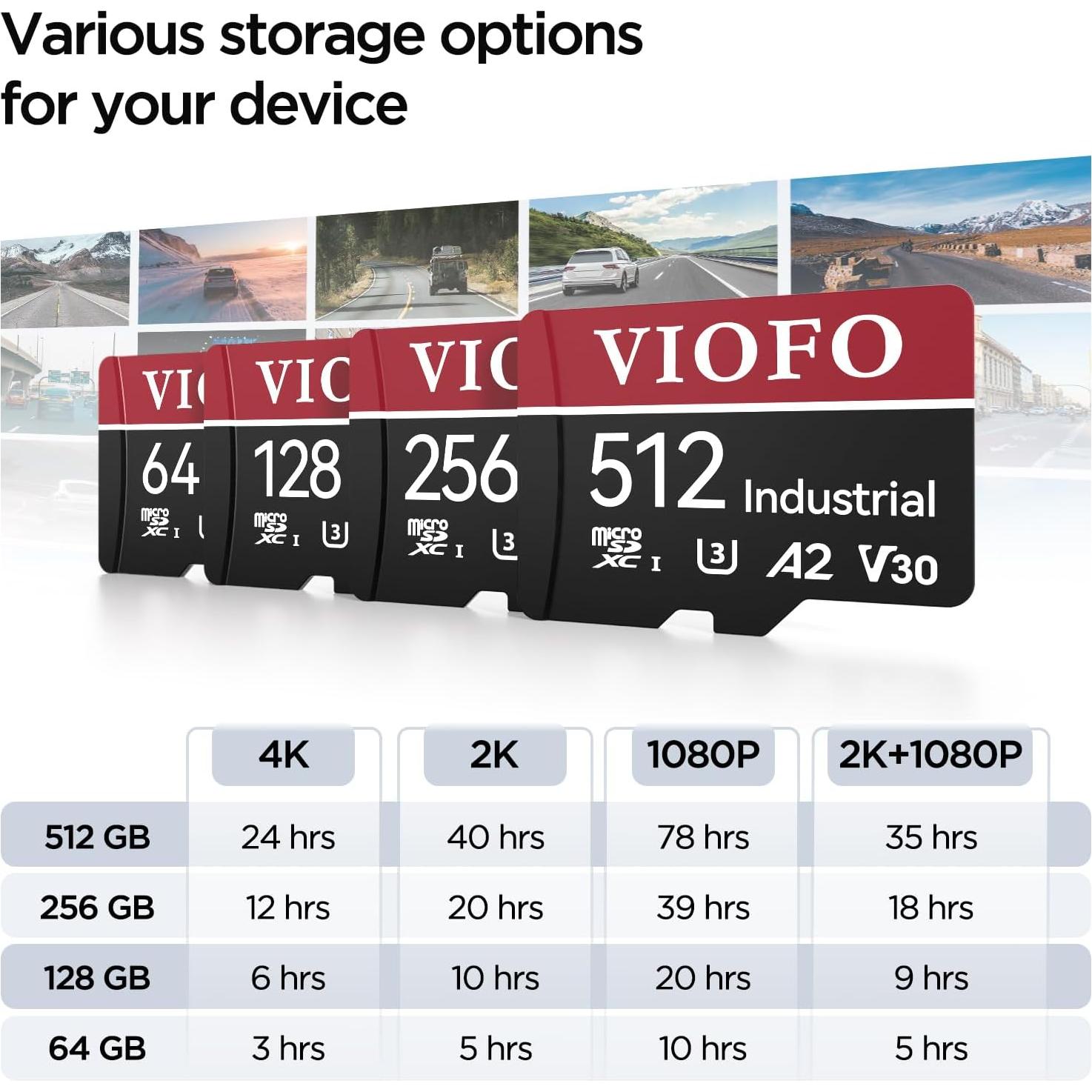 Tarjeta microSD VIOFO 64GB U3 A2 V30 Alta Velocidad