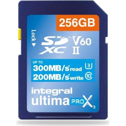 Tarjeta SD UHS-II 256GB Integral V60 300MB/s lectura 200MB/s escritura