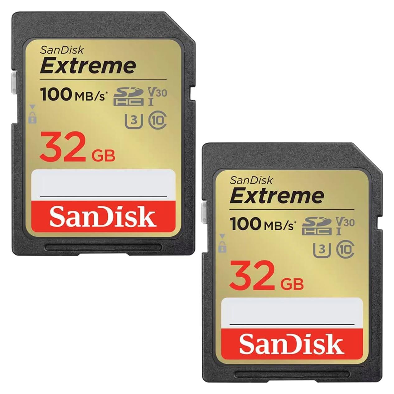 Tarjetas de Memoria SanDisk Extreme 32GB SDHC 2-Pack UHS-I