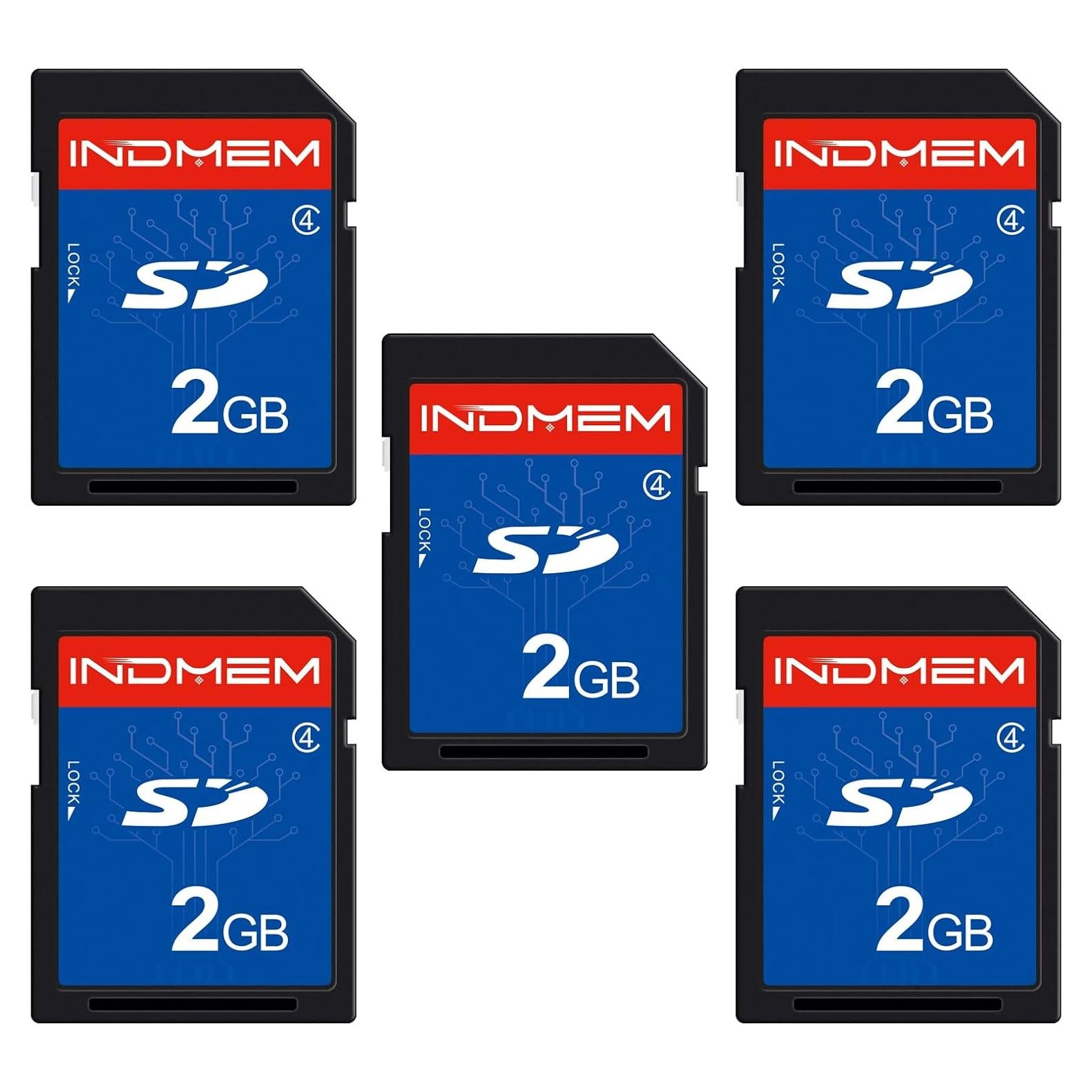 Paquete de 5 Tarjetas SD 2GB Clase 4 INDMEM - Memoria Flash
