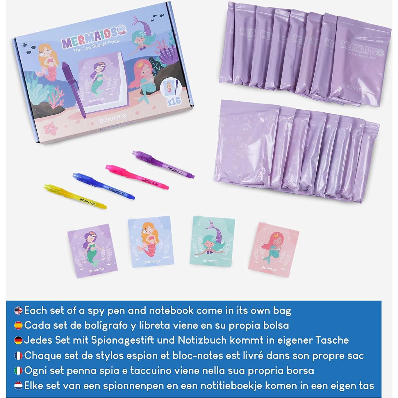 BONNYCO Paquete 16 Bolígrafos Tinta Invisible Sirena
