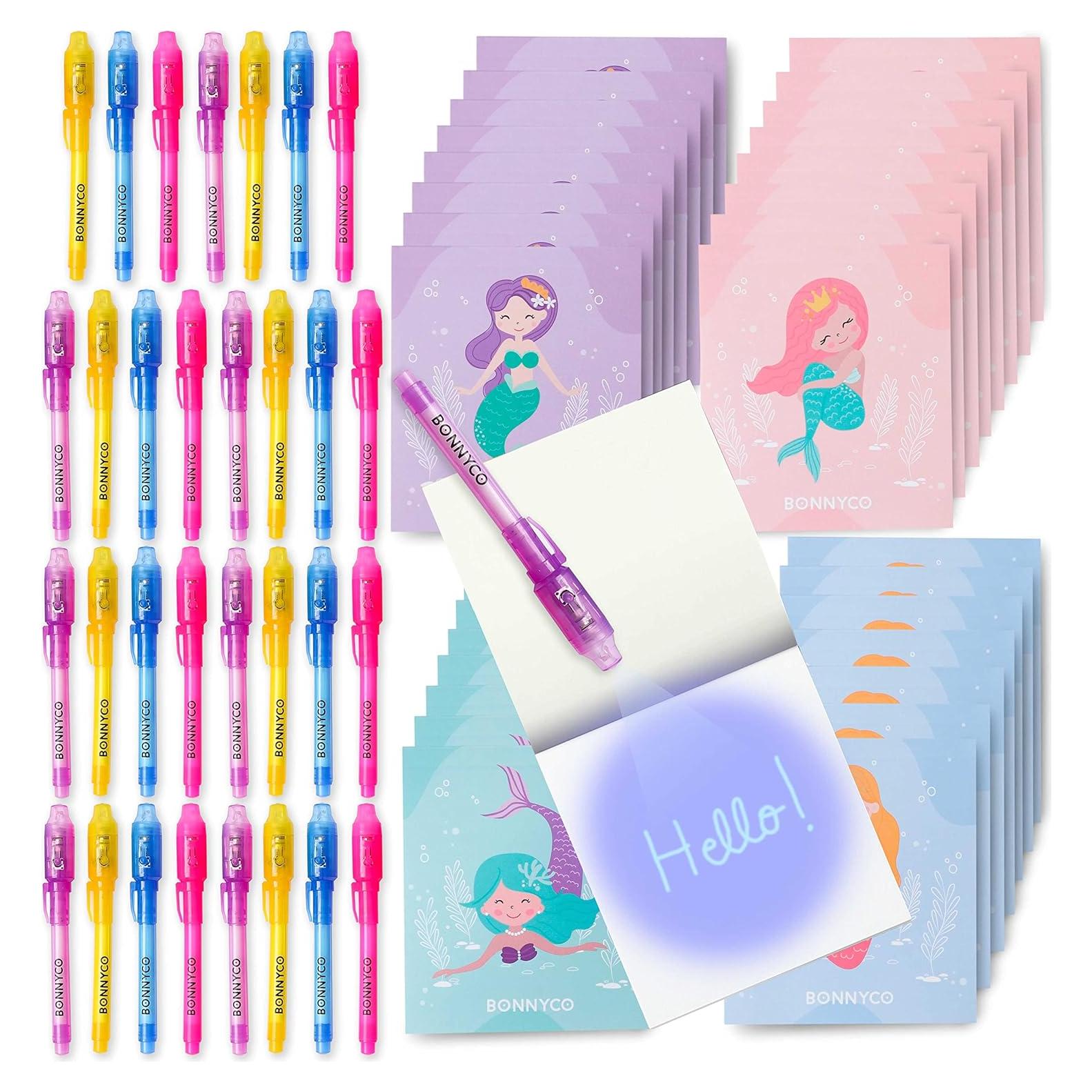 BONNYCO 32 Bolígrafos Tinta Invisible y Cuadernos Sirenas
