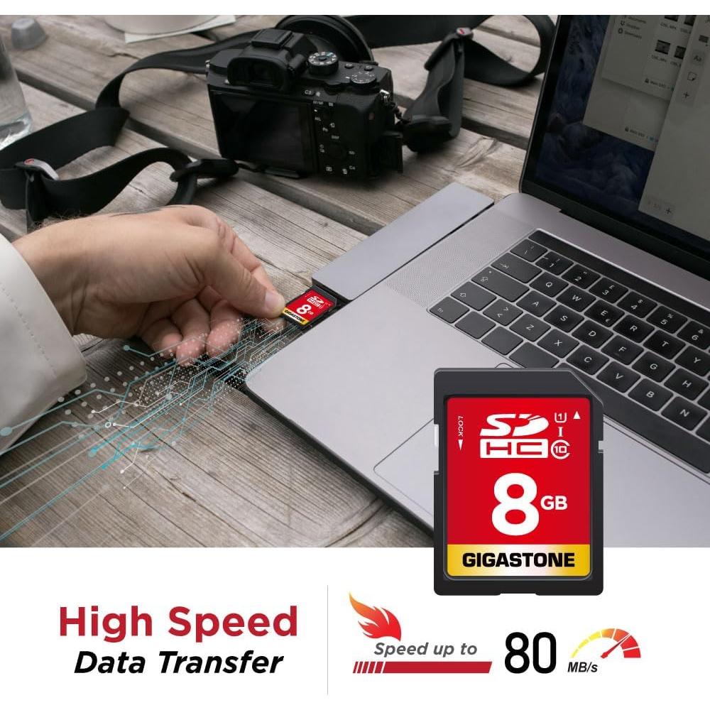 Gigastone 8GB Tarjeta de Memoria SDHC Clase 10 - Paquete de 2