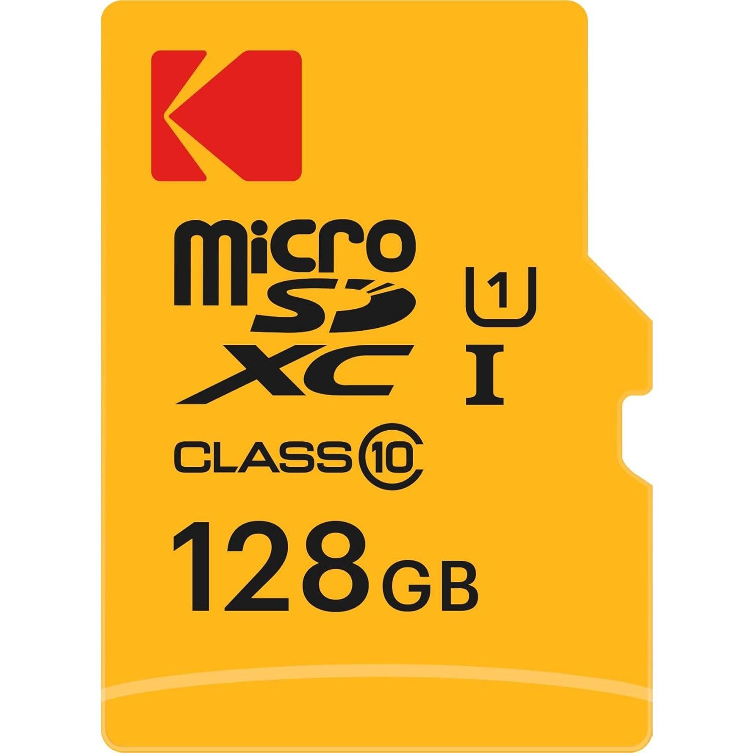 Tarjeta MicroSDXC KODAK 128GB Clase 10 UHS-I con Adaptador