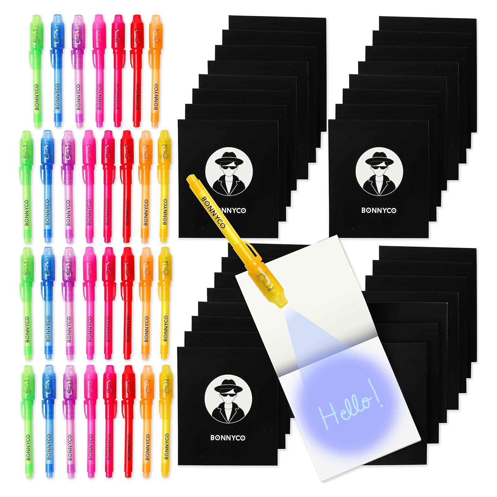 BONNYCO Paquete 32 Bolígrafos Tinta Invisible y Cuaderno