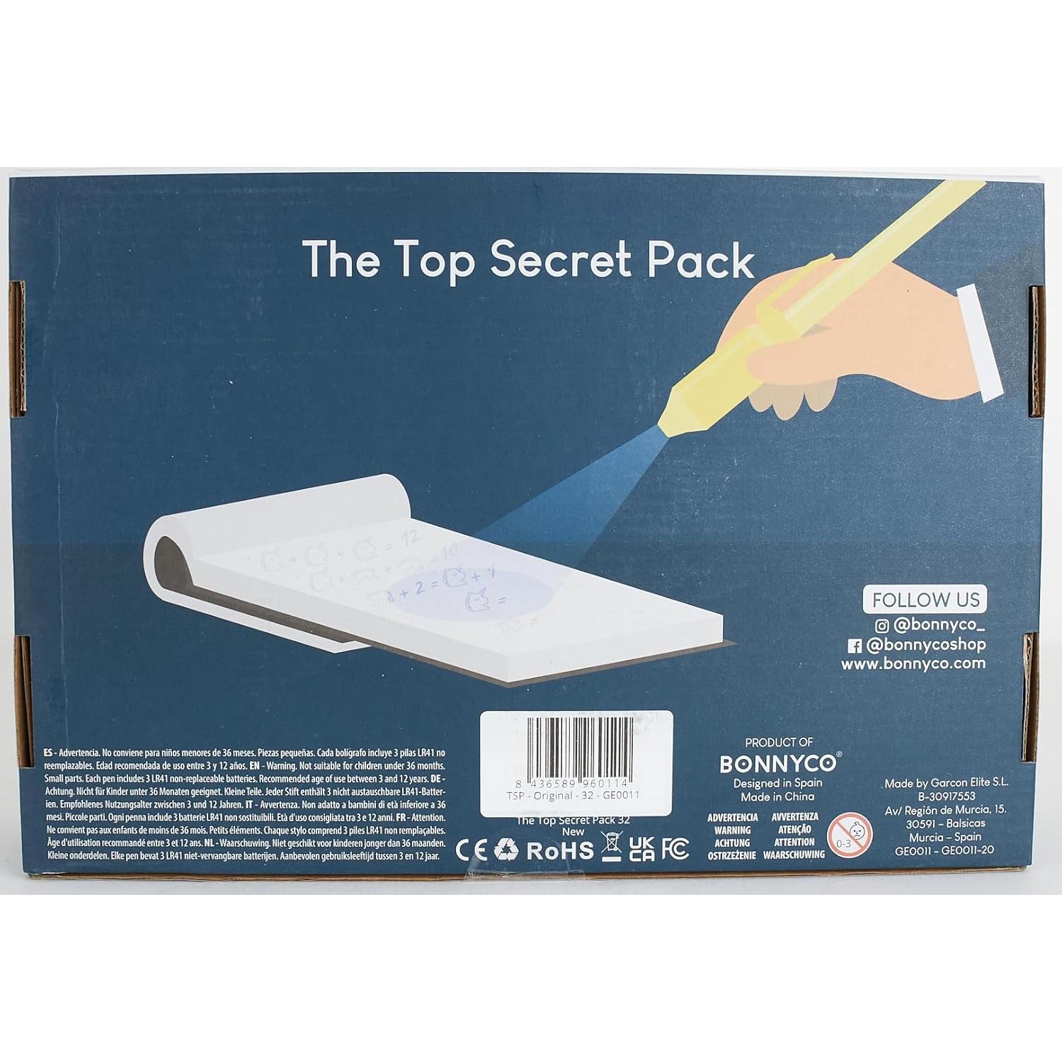 BONNYCO Paquete 32 Bolígrafos Tinta Invisible y Cuaderno