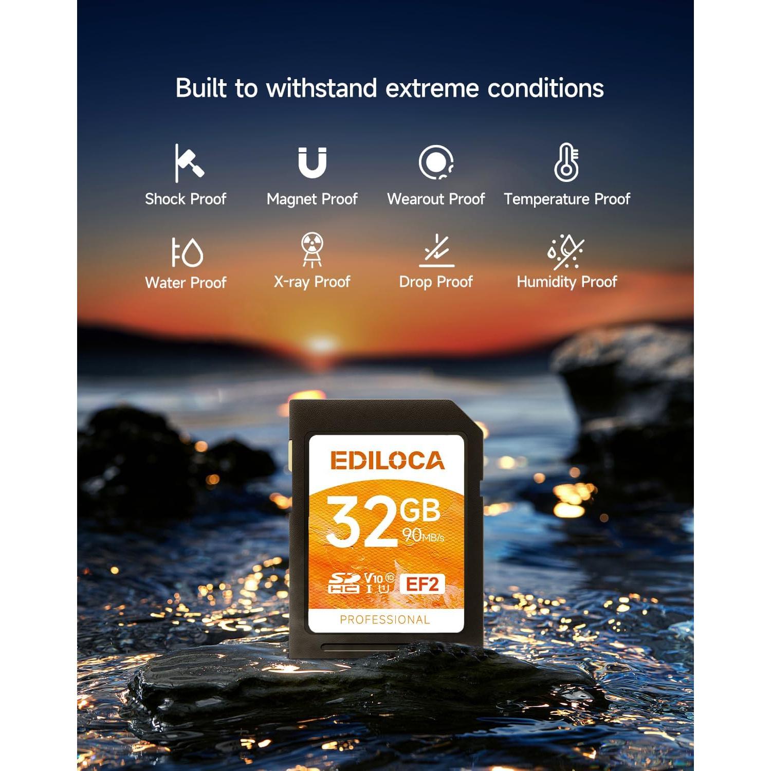 Tarjeta SD UHS-I 32GB PHISON EF2 Velocidad 100MB/s