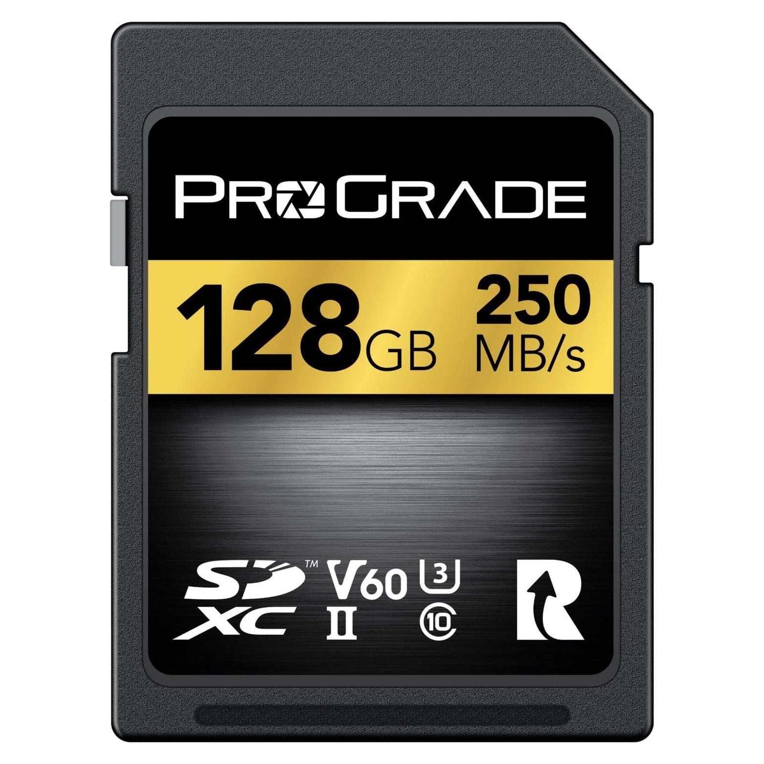 SD UHS-II 128GB Card V60 –Up to 130MB/s Write Speed and 250 MB/s Read Speed | for Professional Vloggers, Filmmakers, Photographers & Content Curators – by Prograde Digital